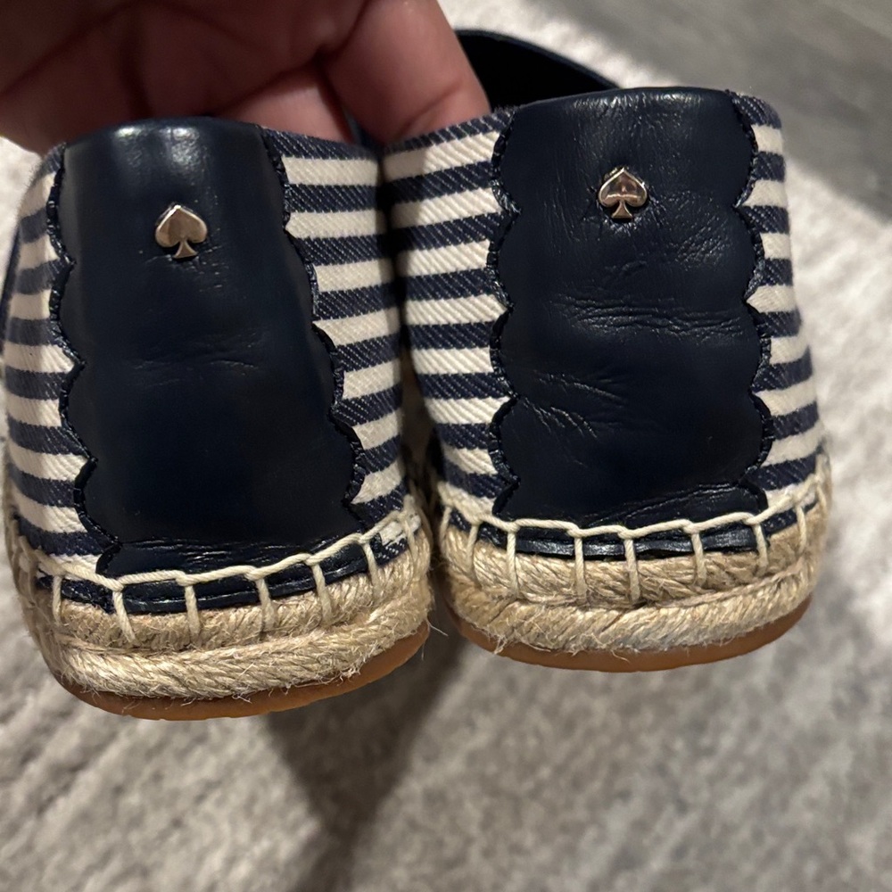 Kate Spade Navy and White Striped Espadrilles with Red Crab size 8 - Picture 5 of 7